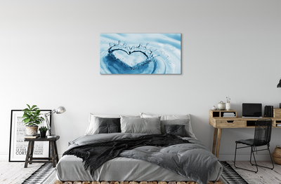 Canvas print Water drops heart