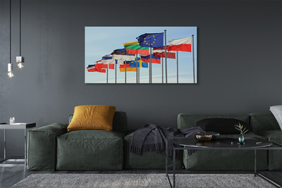 Canvas print Many flags