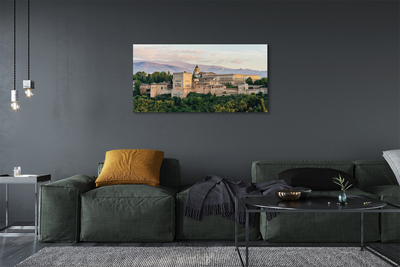 Canvas print Spain castle mountain forest