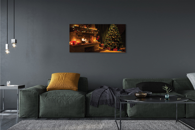 Canvas print Christmas decorations fireplace gifts