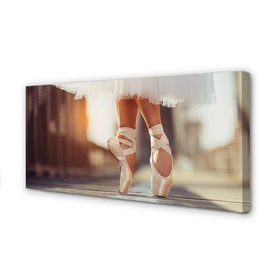 Canvas print White ballet shoes woman's legs