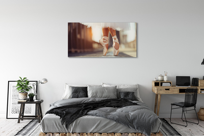 Canvas print White ballet shoes woman's legs