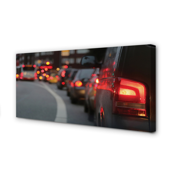 Canvas print Cars cork city street lights