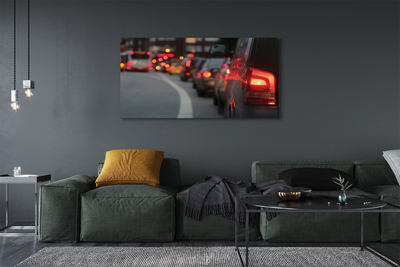 Canvas print Cars cork city street lights