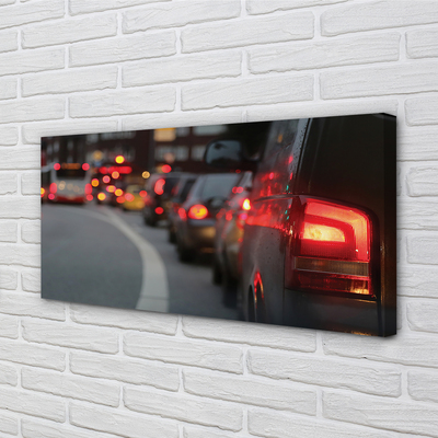 Canvas print Cars cork city street lights