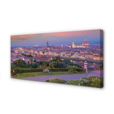 Canvas print Italy river panorama