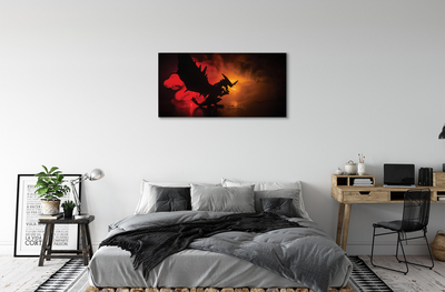 Canvas print Black dragon clouds