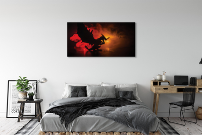 Canvas print Black dragon clouds