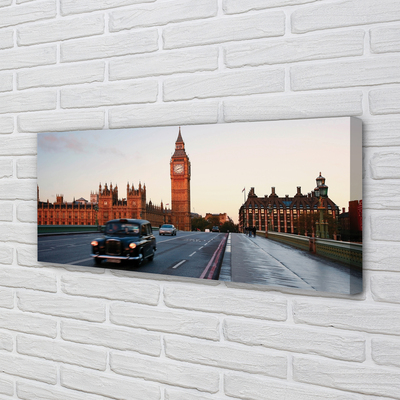 Canvas print Cars from the road of the city sky