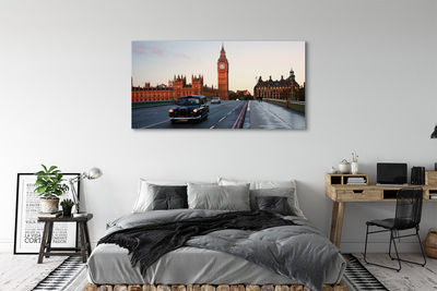 Canvas print Cars from the road of the city sky