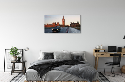 Canvas print Cars from the road of the city sky