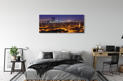 Canvas print Night view city of gdansk