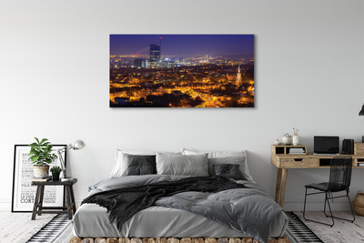 Canvas print Night view city of gdansk
