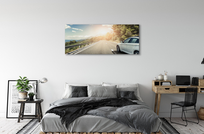 Canvas print Mountain clouds tree automatic routes