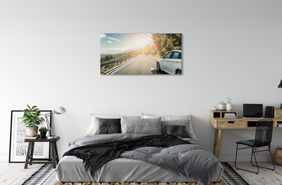 Canvas print Mountain clouds tree automatic routes