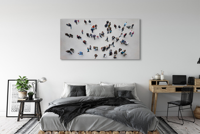 Canvas print People, birds fly