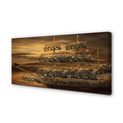 Canvas print Sea of ​​clouds ships