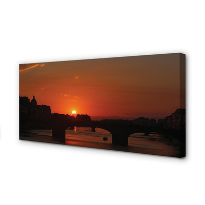 Canvas print Italy sunset river sun