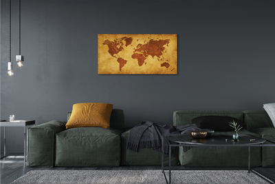 Canvas print The old brown map
