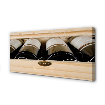Canvas print Wine bottles in a box