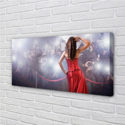 Canvas print People women red dress