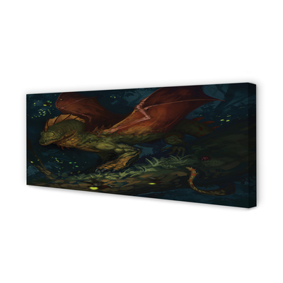 Canvas print Green dragon in the forest