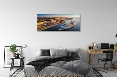 Canvas print The sea of ​​city sky ship