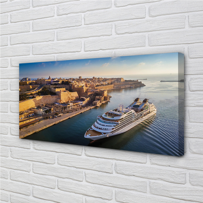 Canvas print The sea of ​​city sky ship