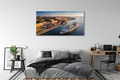 Canvas print The sea of ​​city sky ship