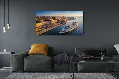 Canvas print The sea of ​​city sky ship