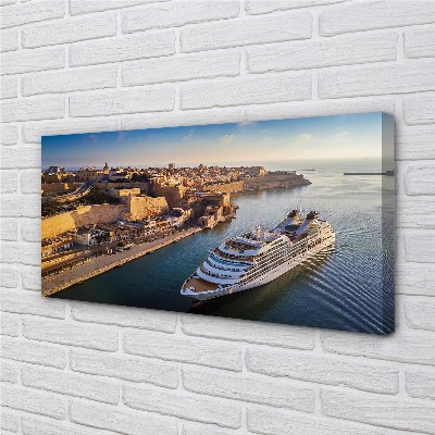 Canvas print The sea of ​​city sky ship