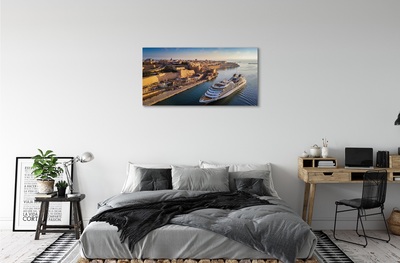 Canvas print The sea of ​​city sky ship