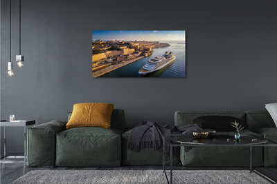 Canvas print The sea of ​​city sky ship