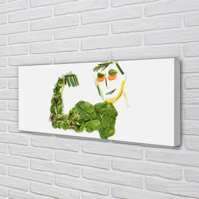 Canvas print Character with vegetables