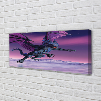 Canvas print Dragon colorful sky