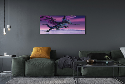 Canvas print Dragon colorful sky