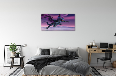 Canvas print Dragon colorful sky