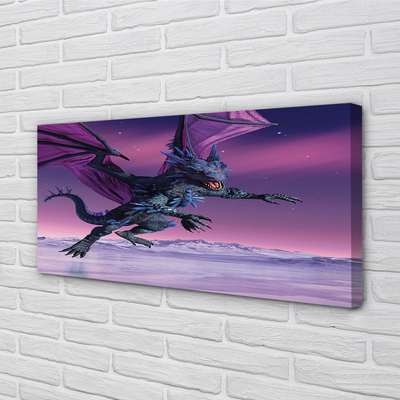 Canvas print Dragon colorful sky