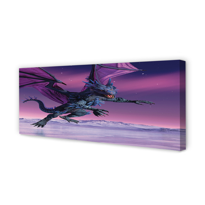 Canvas print Dragon colorful sky