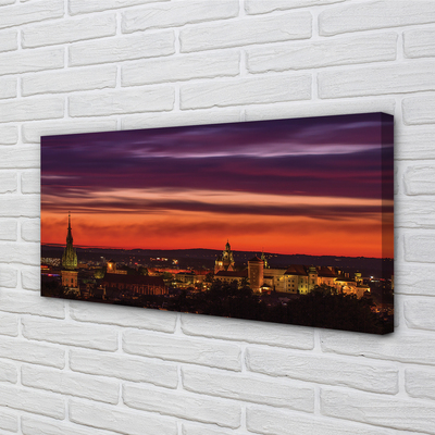 Canvas print Night panorama krakow