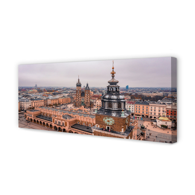 Canvas print Krakow panorama winter churches
