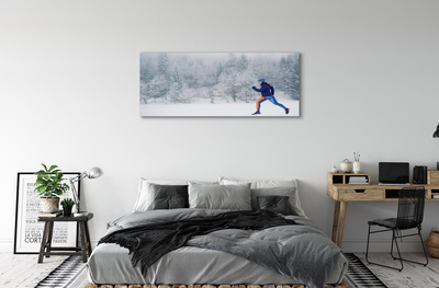 Canvas print Forest winter snowman