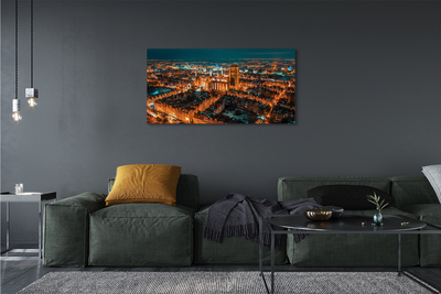Canvas print Night of the church gdansk panorama