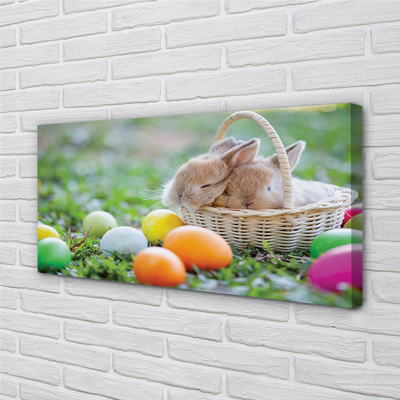Canvas print Eggs rabbit