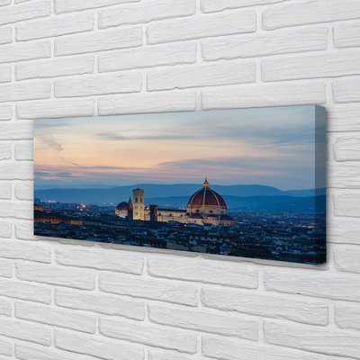 Canvas print Italy cathedral panoramic night