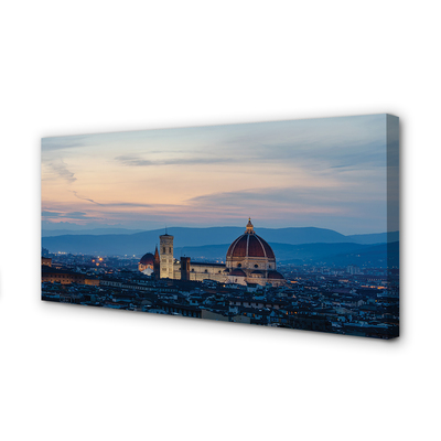 Canvas print Italy cathedral panoramic night