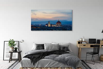 Canvas print Italy cathedral panoramic night