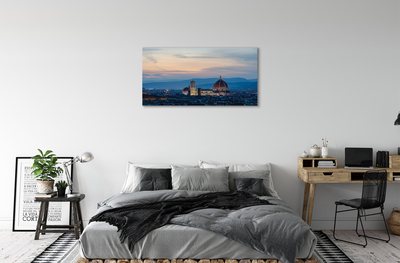 Canvas print Italy cathedral panoramic night