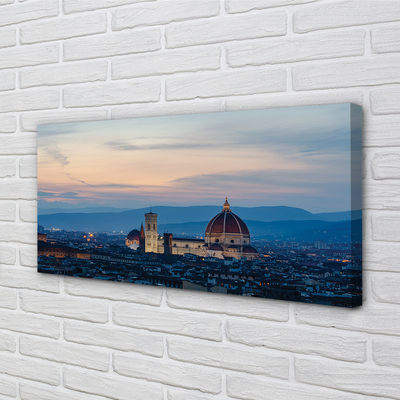 Canvas print Italy cathedral panoramic night