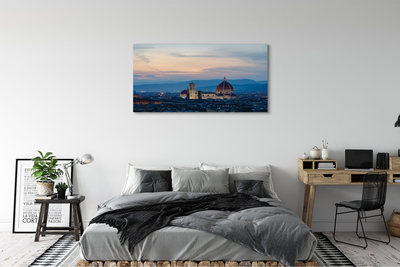 Canvas print Italy cathedral panoramic night